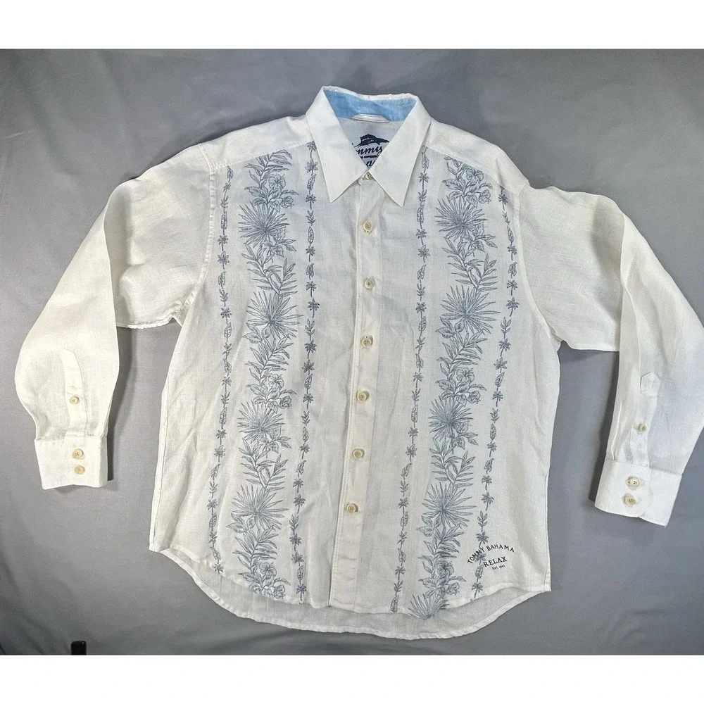 Tommy Bahama Button Down Linen Long Sleeve Shirt Men's‎ Large